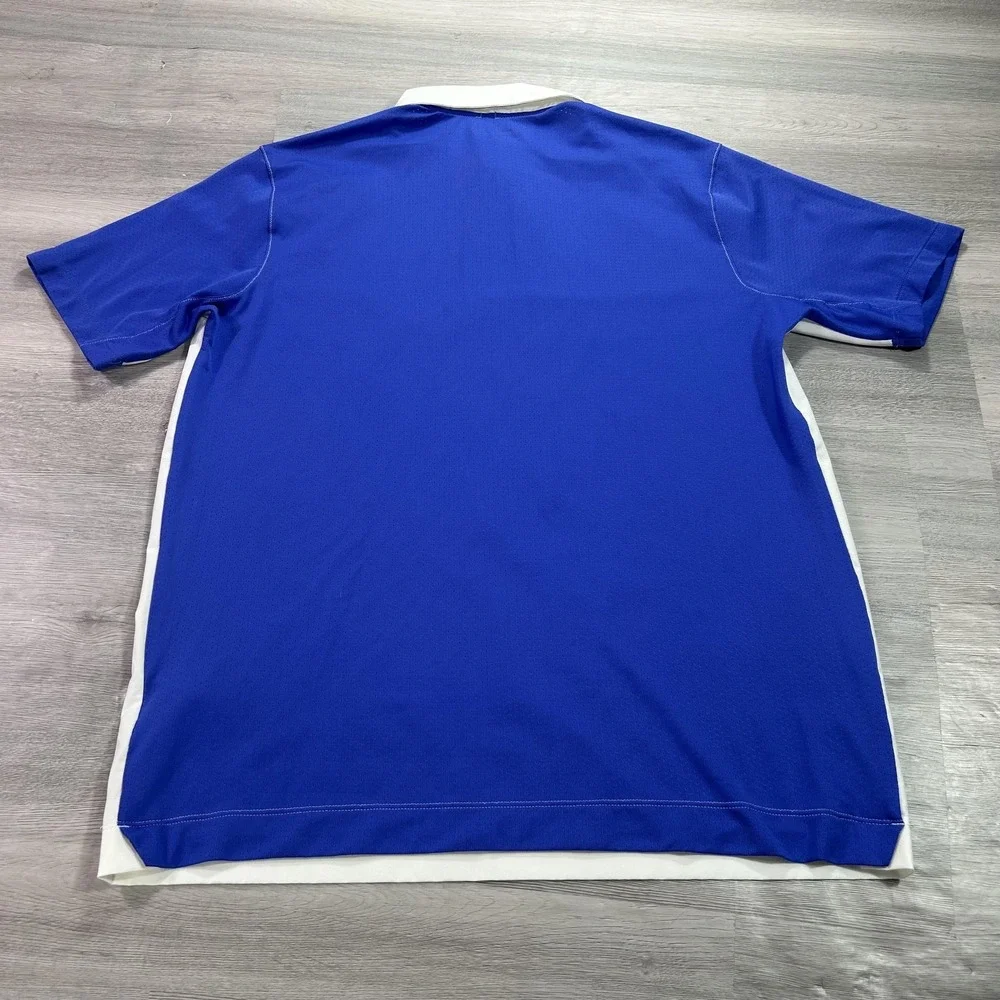 Nike Golf Tour‎ Performance Polo Shirt Mens Large White Blue Dri-FIT Mesh 508323